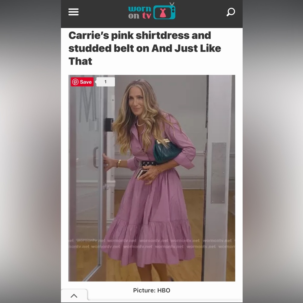 Carolina Herrera Purple Shirtdress ASO Carrie Bradshaw/SJP - Picture 3 of 16